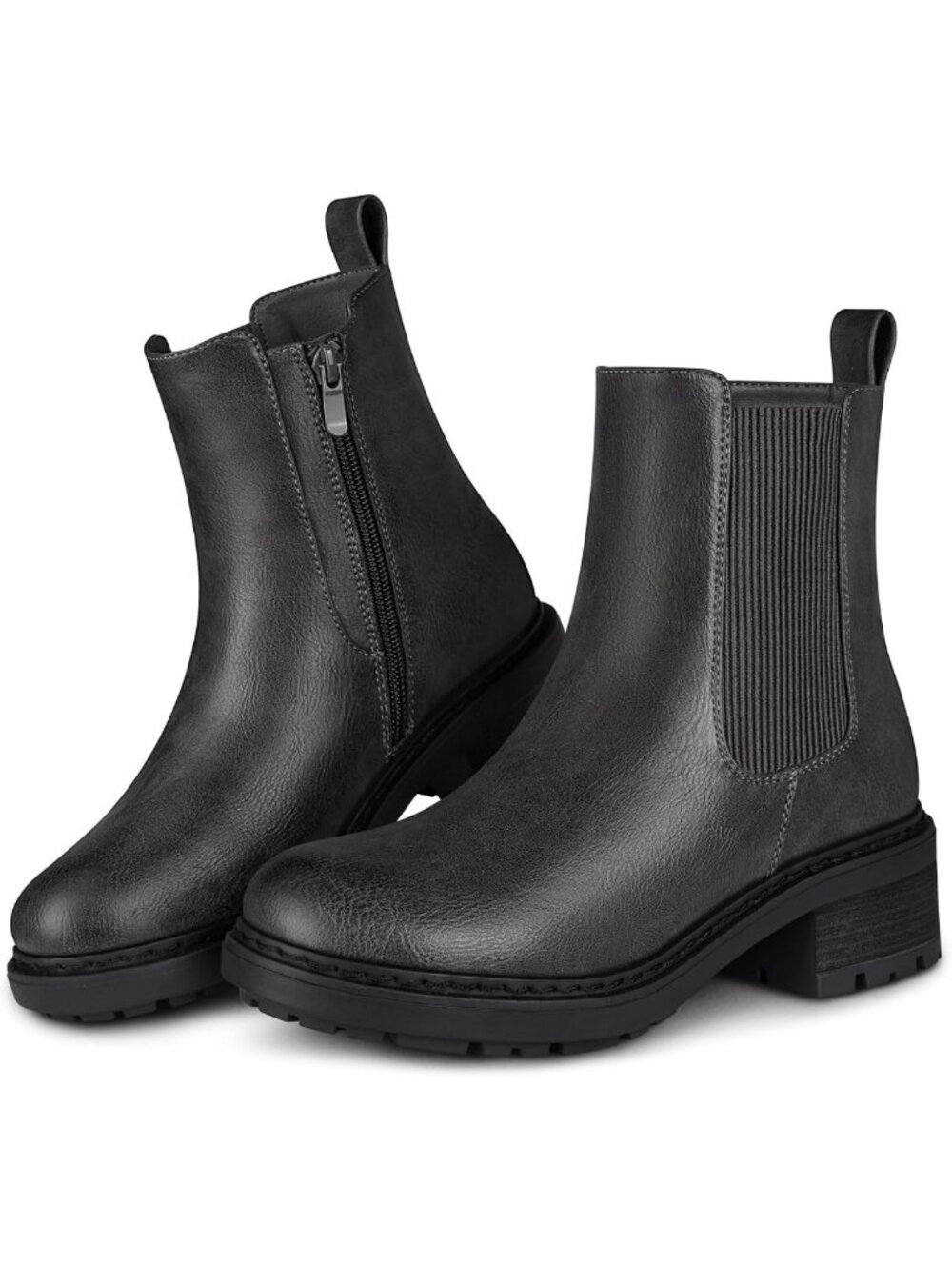 Stylish Women's Ankle Chelsea Boots | Slip-On Chunky Heel Platform Booties